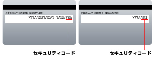  カード裏面に印字されている場合